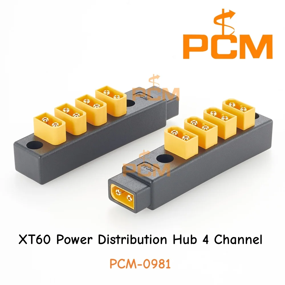 XT60 Power Distribution Hub 4 Channel 5 Male Plugs Power Splitter for Solar Charging Portable Power Station Battery