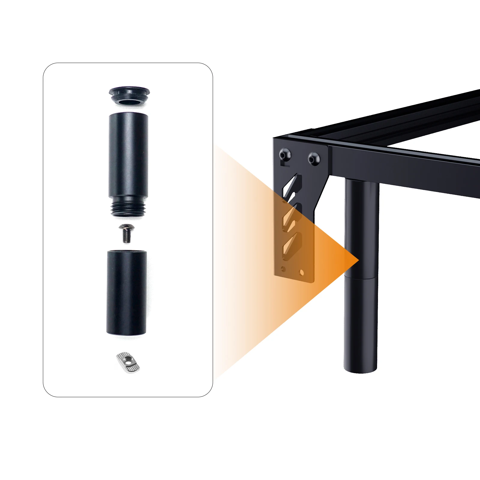 ACMER Rialzi per Innalzamento in Metallo Incisione Laser Espansione della Gamba Kit Colonna per Innalzamento in Metallo per Modulo Rullo Rotante M2 P1/P2/P1S