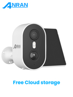 ANRAN 2K Outdoor Solar Security Camera Humanoid Detection HD Color Night Vision Wireless Surveillance Camera Free Cloud Storage