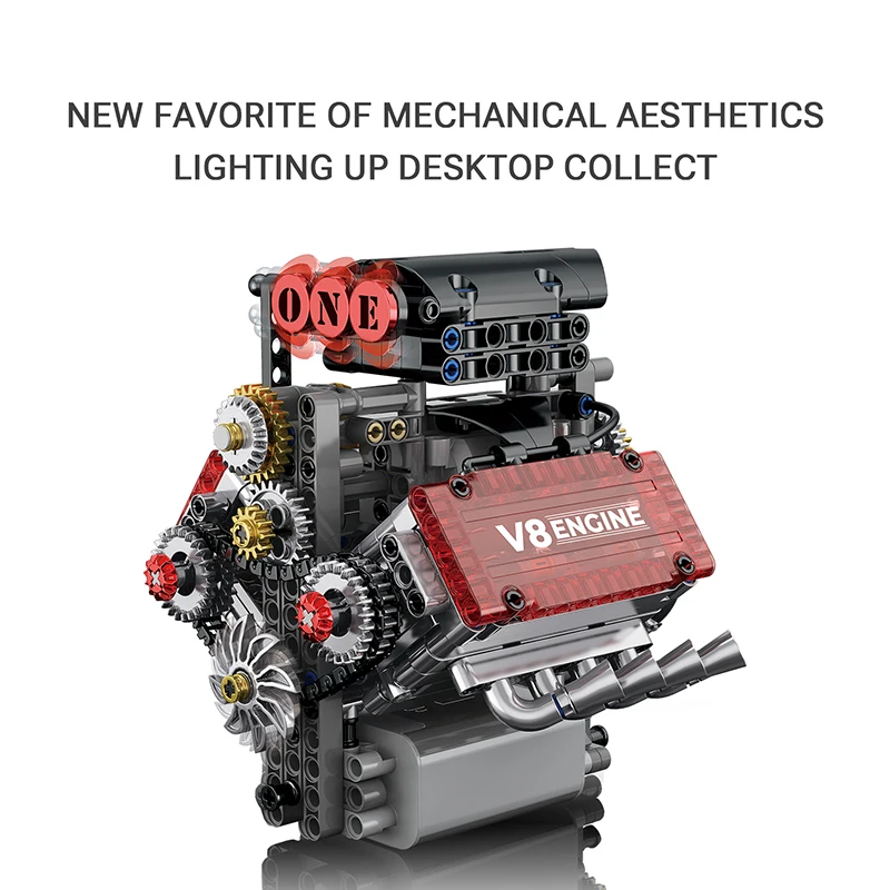 V8 máquina moc blocos de construção conjuntos motorizado simulação tijolos modelo presentes natal para meninos crianças adultos brinquedos técnicos