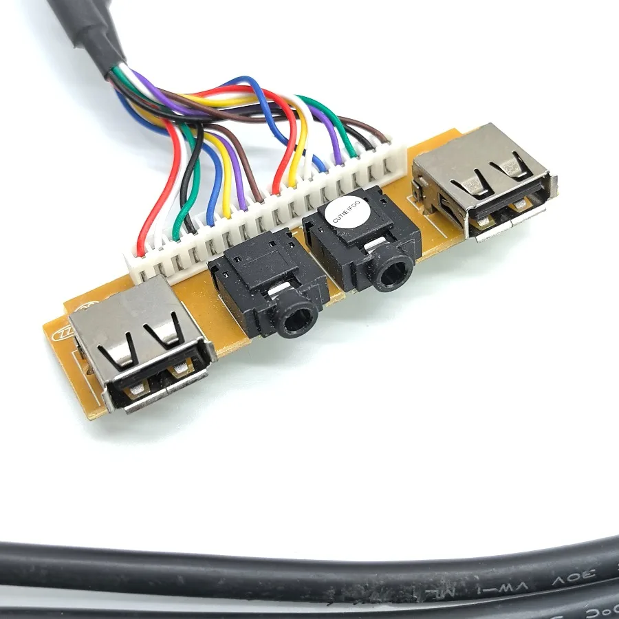 

Desktop computer Chassis front pannel I/O USB2.0 AC97/HD audio Mic headphone 3.5mm plug cable 65cm