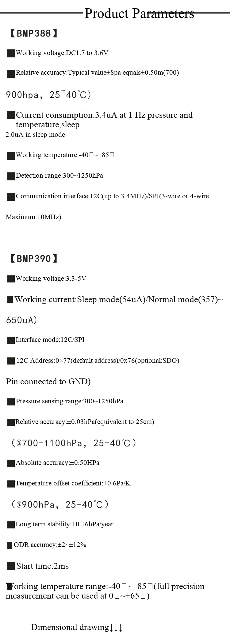 Evaluierungsboard BMP388 BMP390 Digitaler Barometerdrucksensor IIC-Schnittstelle Niedriger Stromverbrauch Geringe Geräuschentwicklung – Detail 3