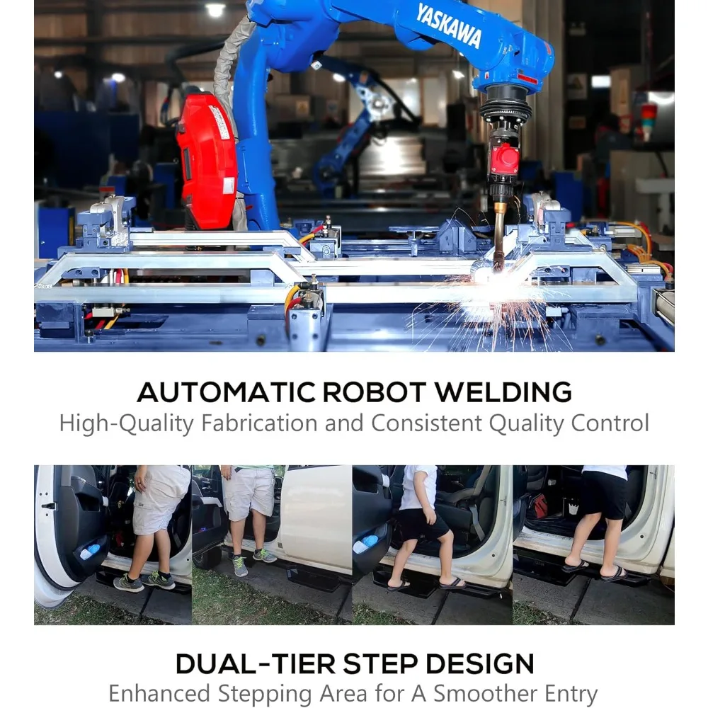 خطوات الجيب المصنوعة من الفولاذ المقاوم للصدأ لسيارة Toyota Tundra 2022-2025 CrewMax لوحات الجري والقضبان الجانبية