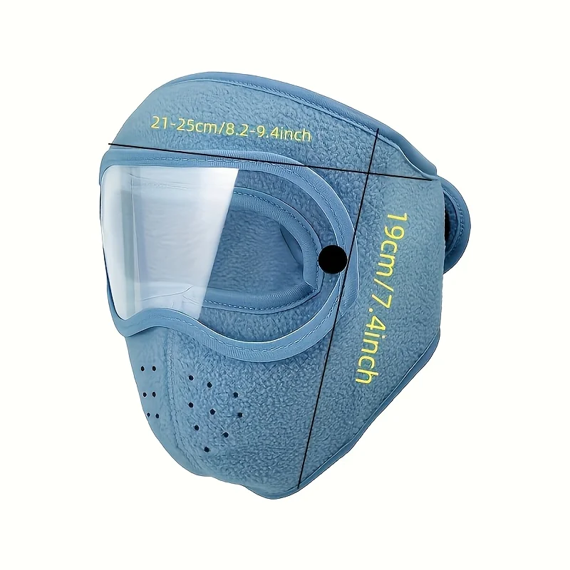 1pc Winter Warm Face Masks with Removable Anti-Fog Clear Lenses & Adjustable Closure - Full Face Coverage, Breathable Fabric view 5