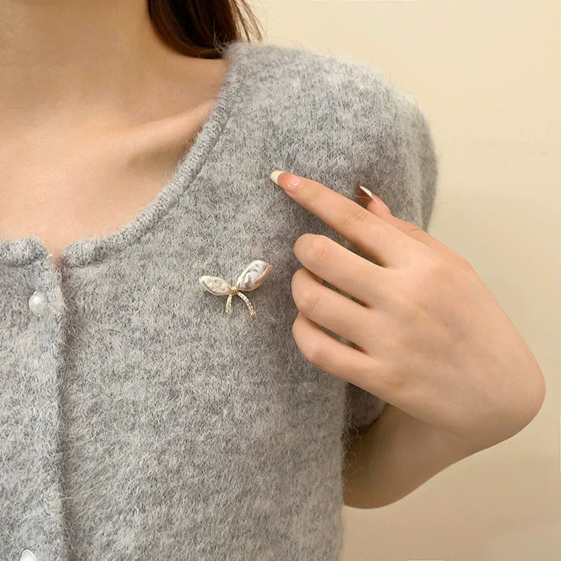 حجر الراين القوس دبابيس للنساء للجنسين اللؤلؤ القوس عقدة دبابيس مأدبة حفلة على ظهره هدايا مجوهرات اكسسوارات #5