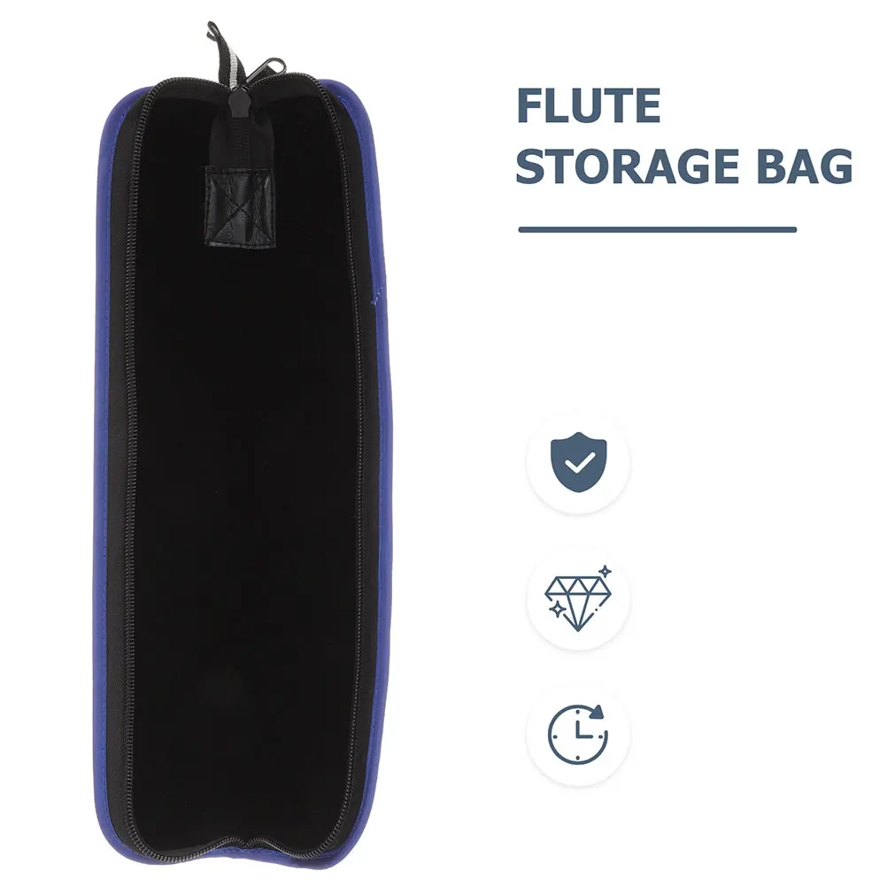 

2pcs Flute Carrier Lightweight Recorder Bag Portable Mini Oxford Cloth Vertical Instrument Pouch Black Waterproof