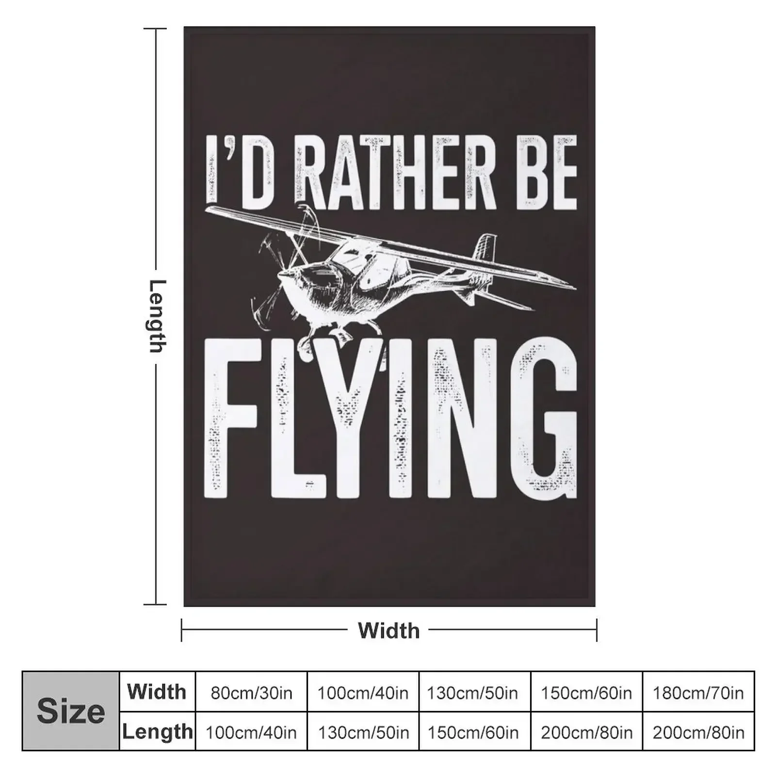 I'd Rather Be Flying Flying Themed Gift Pilots In Training Throw Blanket couch cozy soft plush fuzzy picnic outdoor blanket