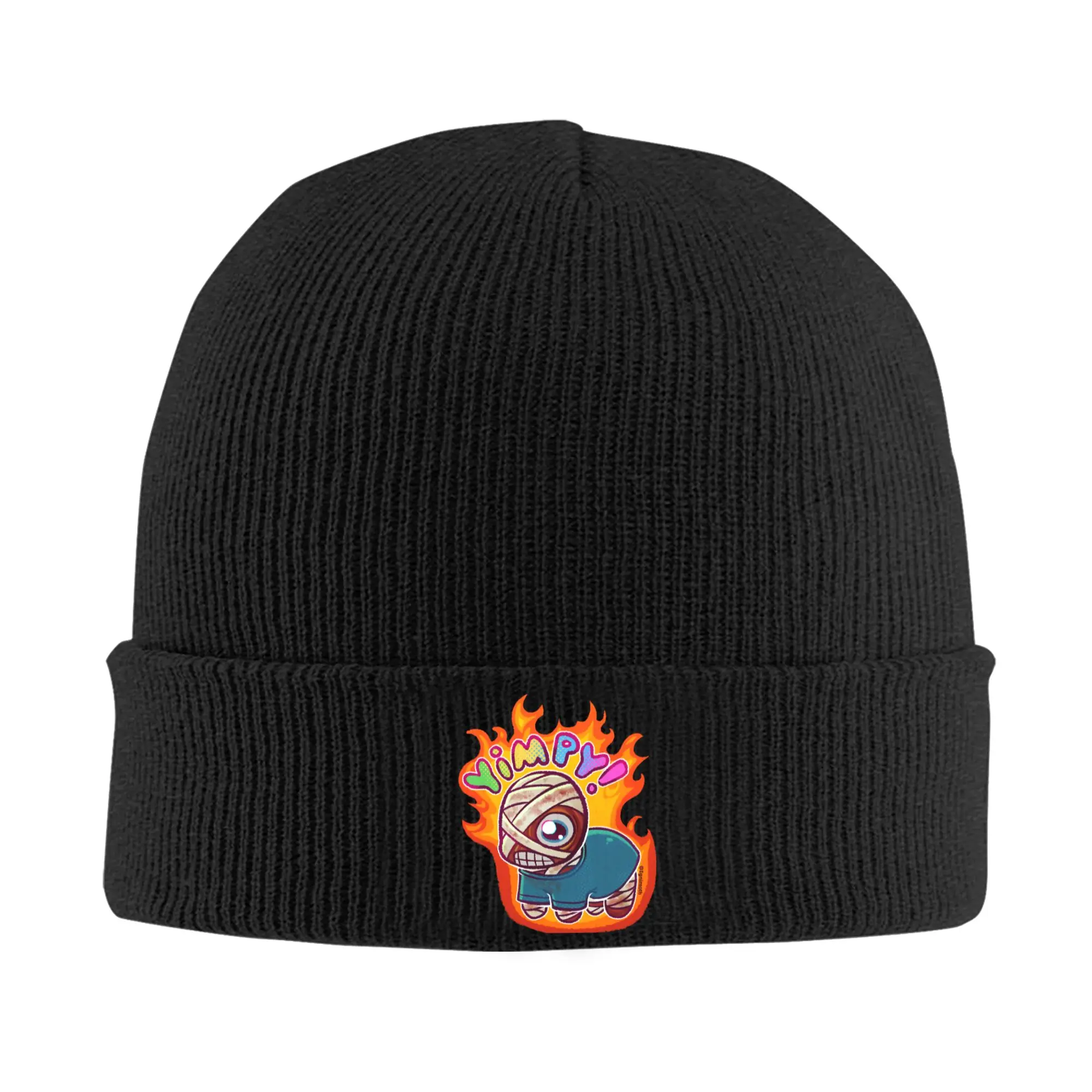 Yippee Curly w fire Mouthwashing Knitted Caps Women's Men's Beanie Winter Hat Acrylic  Crochet Caps
