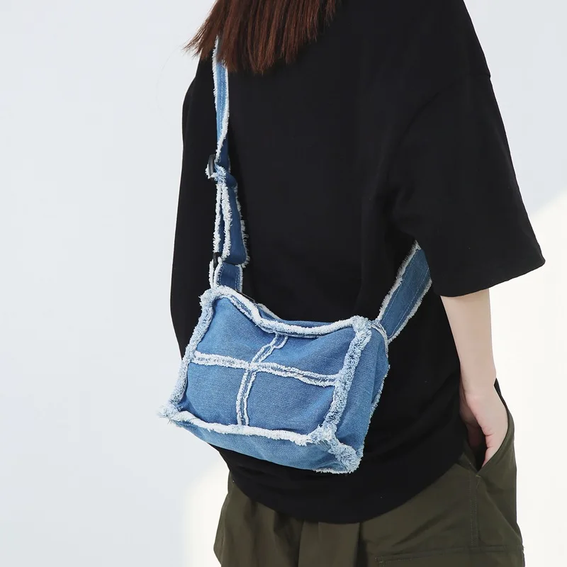 Women Bag Vintage Square Denim Casual Shoulder Bag Crossbody Bags for Women All-match Unisex Purses and Handbags All-match