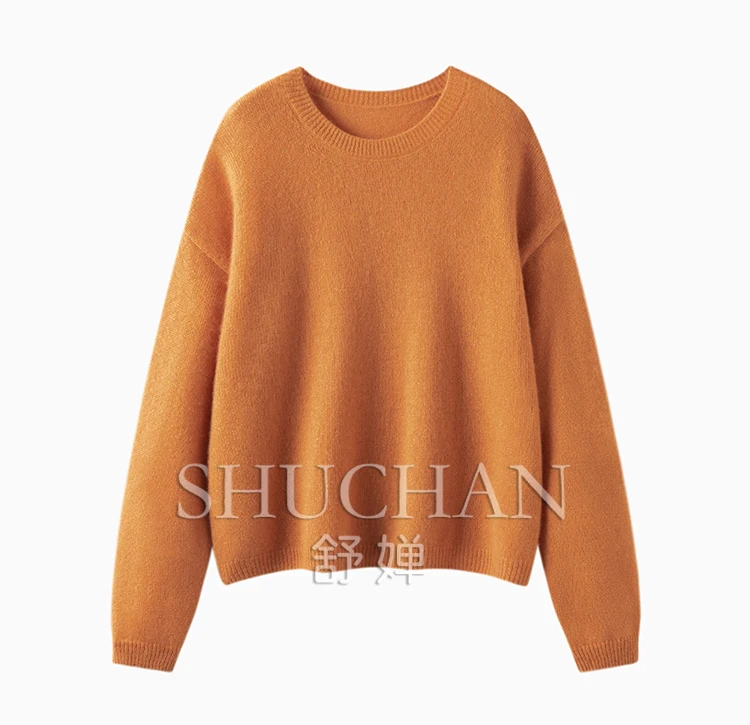 

100 Pure Cashmere Sweater Women's 2025 New Thickened Loose Lazy Wind Knitted Sweater Women Pullover 350g