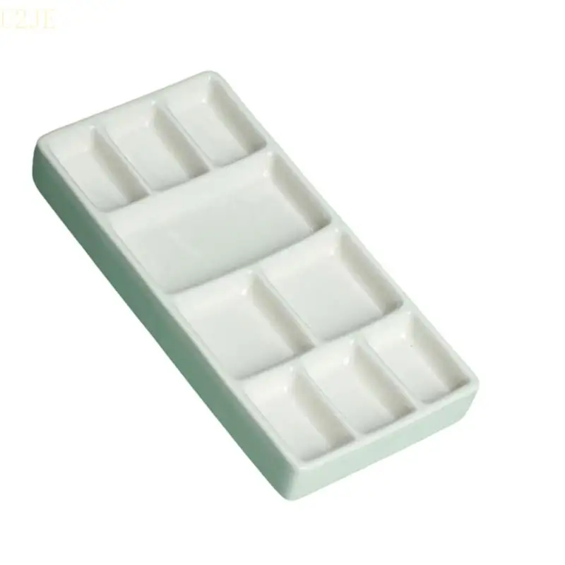 U2JE 9 Wells Paint Paint Paint Paint Mixing Compartments Ceramic Palette Artist Artist Paint Tray для акварельной картины маслом