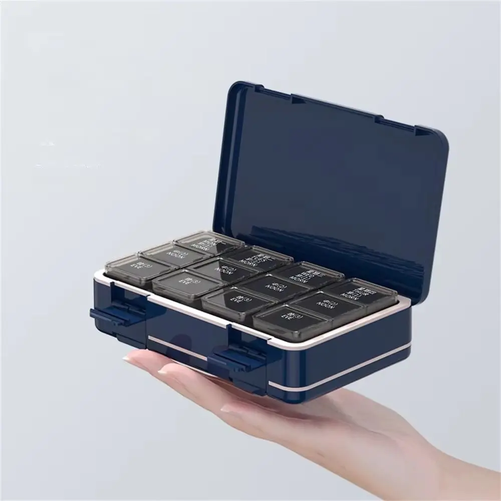 7 Day 24 Grids Weekly Pill Organizer Removable Portable Pill Organizer Reusable BPA Free Daily Pill Box Travel