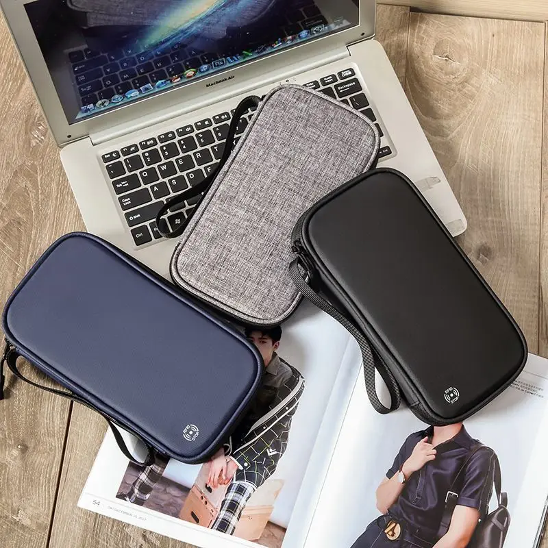 Cartera de viaje para hombre y mujer, soporte para pasaporte familiar, organizador de documentos de viaje, funda impermeable duradera con bloqueador RFID