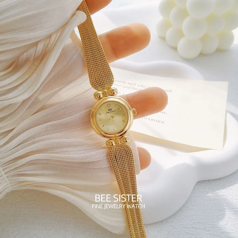 Luxury Watch for Women Simple Round Dial Stainless Fashion Gold Bracelet Quartz Wristwatch Students Ladies Watches Reloj Mujer