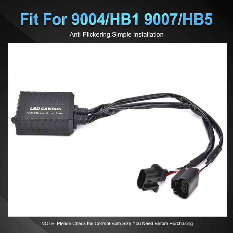 2x Super Canbus H1 H3 H4 H7 H8 H11 9005 9006 H13 Adapter EMC Warning Car LED Decoder Canceller Headlight Fog Light IC No Error