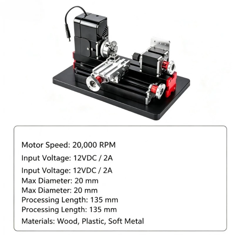 Mini Metal Lathe Machine, Educational Benchtop Lathe for Hobby DIY, School Lab