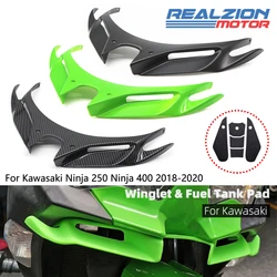 REALZION Ninja 400 Front Winglet ABS Motorcycle Wind Fin Spoiler Front Fairing Cover For Kawasaki NINJA250 NINJA400 2018-2020