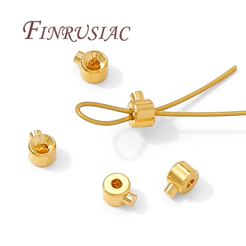 10/20 Stück 18 Karat vergoldete Quetschenden, silberne Quetschperlen, runde Crimp-Endperlen, DIY-Schmuckherstellungszubehör – Detail 15