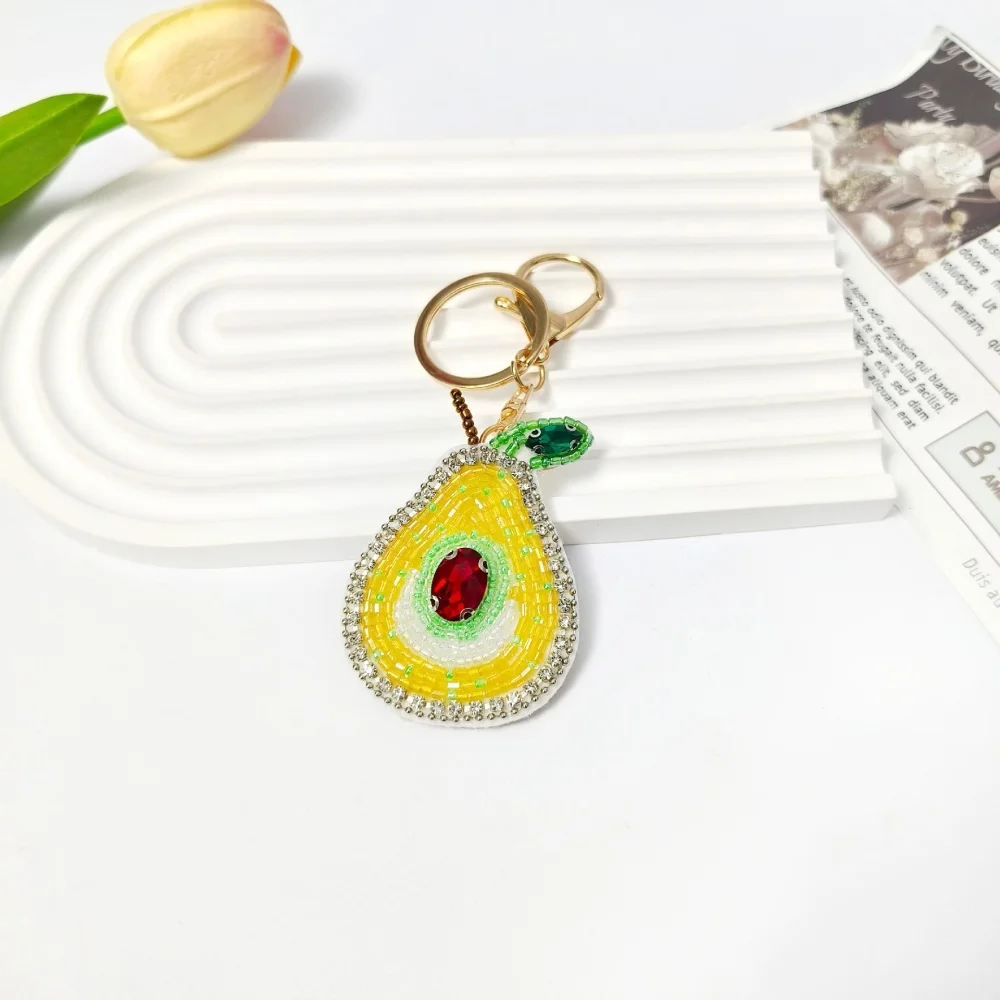 الراين التصحيح المألوف الترتر الديكور الفراولة المفاتيح حية Diy كريستال سحر Diy بها بنفسك مشاريع هدايا للحرف اليدوية #4