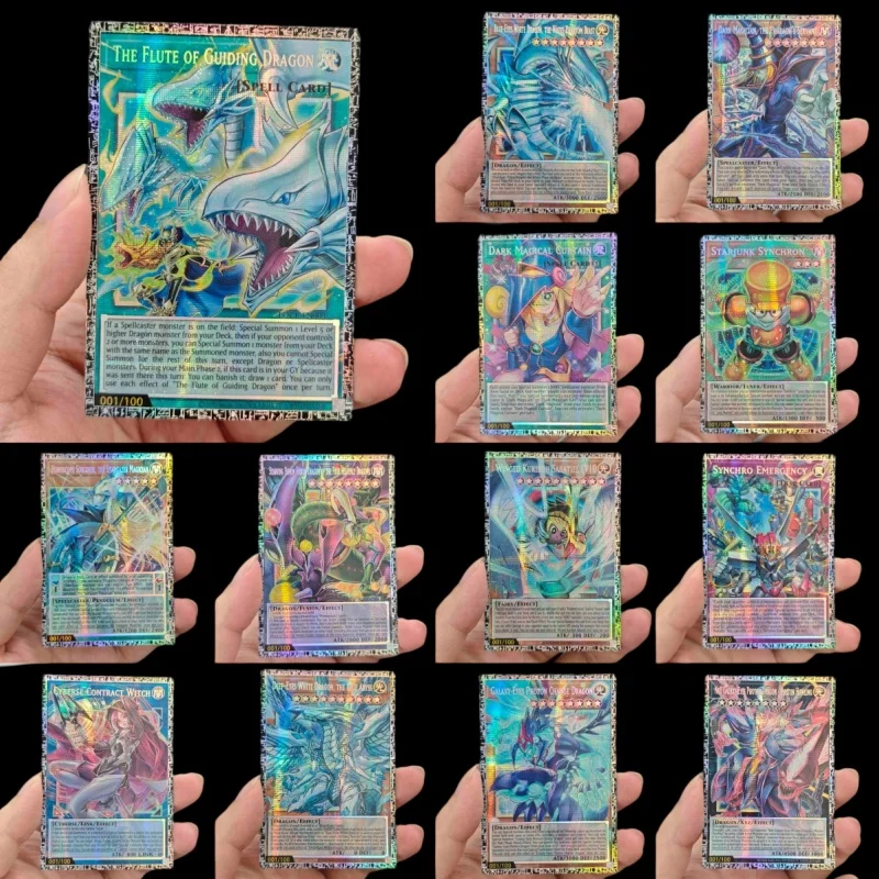 34models English Yu-Gi-Oh! GMR Blue Eyes White Dragon The White Phantom Beast Game Collectible Card LOCR Pser Frame Flash Card