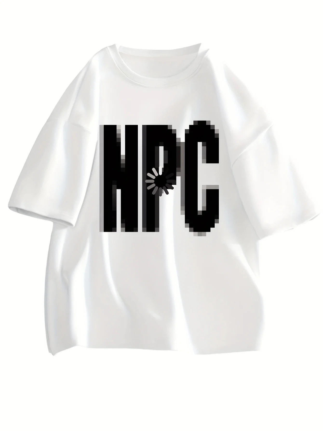 Men's Oversized Vintage NPC Loading Pixel Design T-Shirt Fun Print Crew Neck Casual Vintage Style Daily Outfit Unisex Style Tees