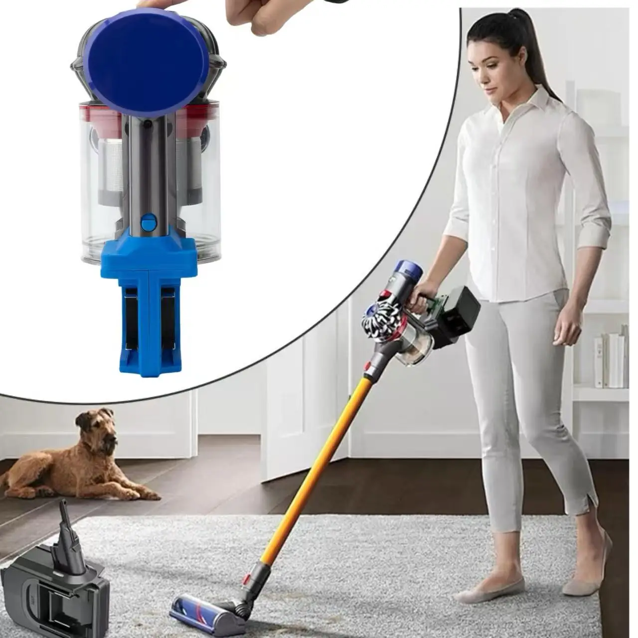 

Adapter Power Tool For Makita 18V Battery 2-in-1 Double Battery Adapter Work for Dyson V7/V8 Vacuum