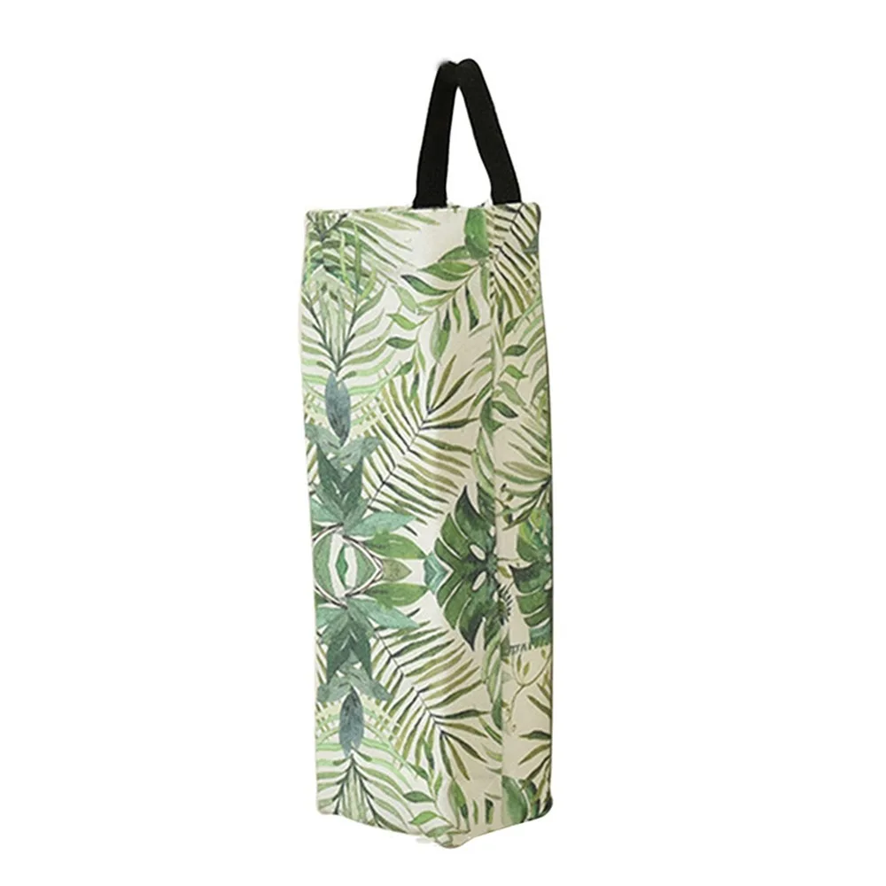 Printed Pattern Plastic Bag Holder Breathable Cloth Storage Dispensers Trash Bags Holder Pull-out Wall-mounted