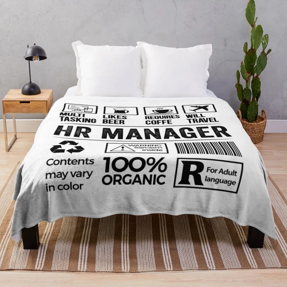 HR manager Gift, Funny HR manager Multitasking Coffee Travel Lover Throw Blanket Sleeping Bag Stuffeds Blankets