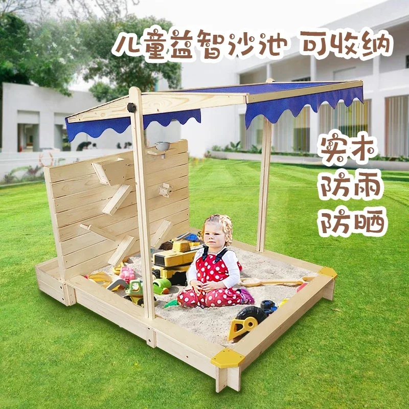 

Baby Outdoor Sandpit Children's Sandpool Outdoor Solid Wood Fence Wooden Toys Playground Indoor Kindergarten Courtyard