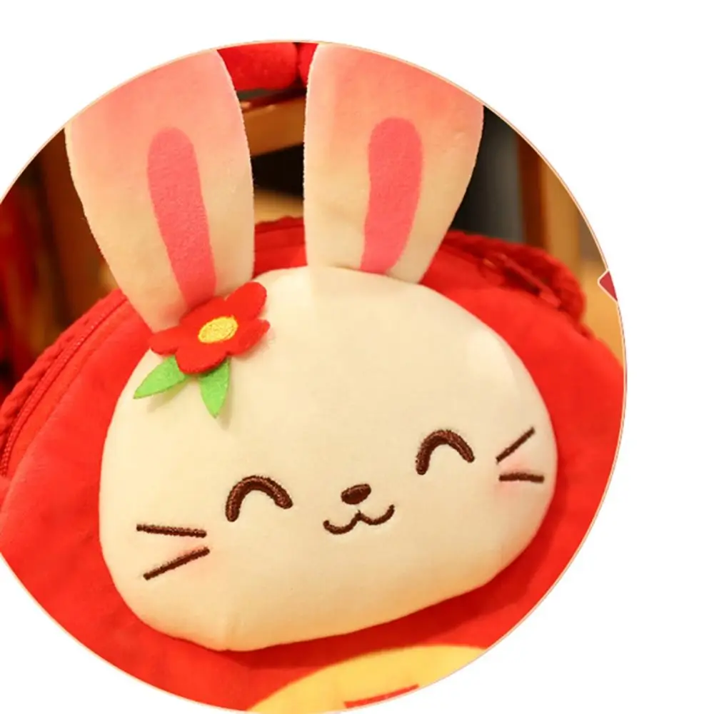 Leuke Chinese Nieuwjaar Knuffels Rode Envelop Konijn Rugzak Lente Festival Bunny Portemonnee