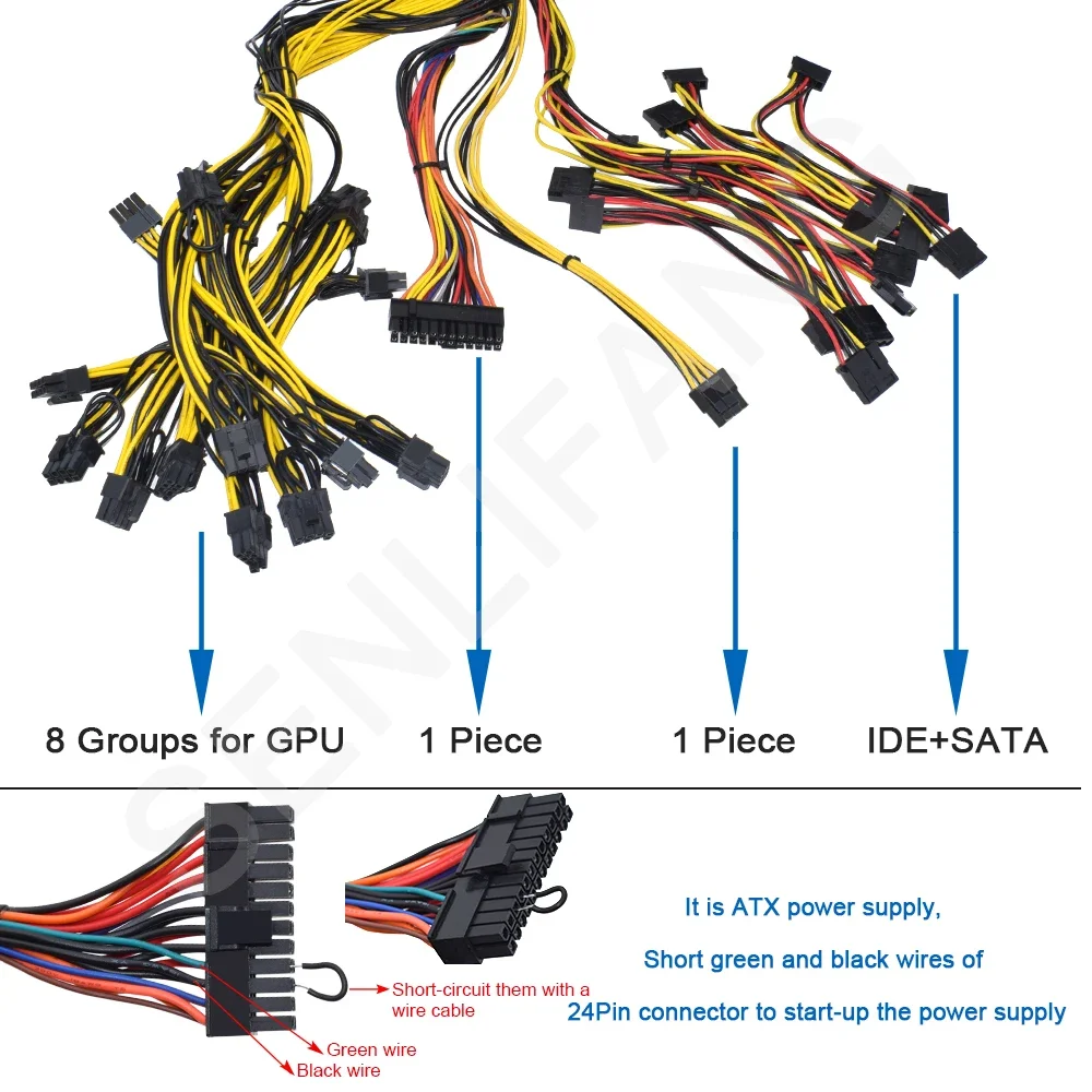 Imagem -03 - Senlifang Atx 2000w Apropriado para a Fonte de Alimentação de Mineração 8gpu Etc Rvn Rig Ethereum Mineiro 180240v pc Psu Controle de Temperatura