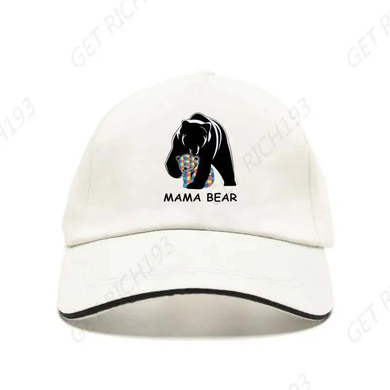 

Cotton Mesh Custom Printed Baseball Cap Autism Awareness Mom Mama Bear Fashion Hat Man Print One Size