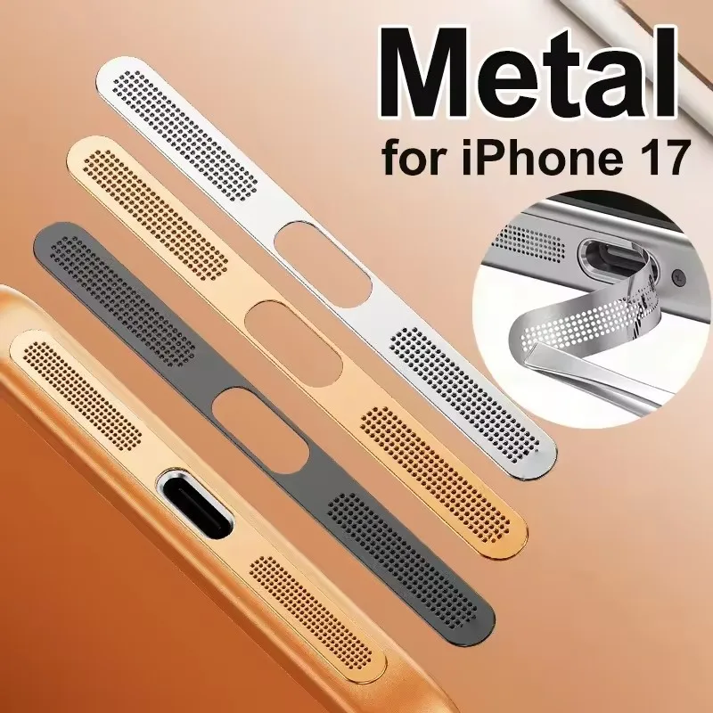 

Металлическая сетка для динамиков, пыленепроницаемые клейкие чехлы для IPhone 17/17 Pro/17 Air/17 ProMax, наборы для очистки от царапин и пыли