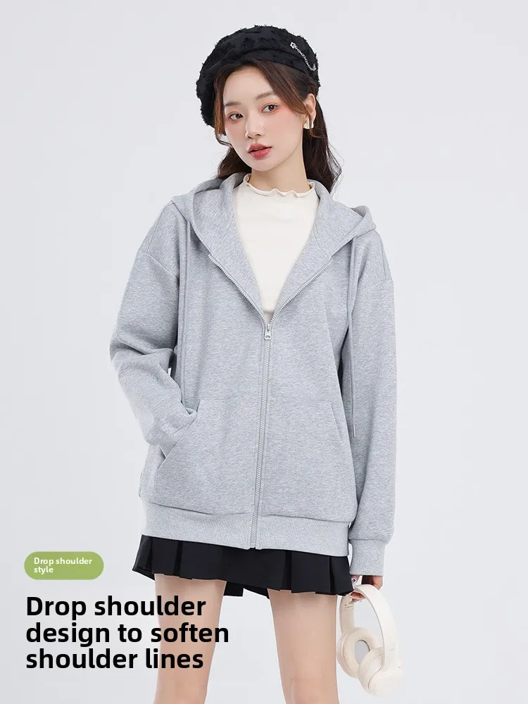 سترة Jeanswest بغطاء للرأس وسحاب Jaet للسيدات خفيفة الوزن من American Lazy Sle Fall وصلت حديثًا قطعة واحدة