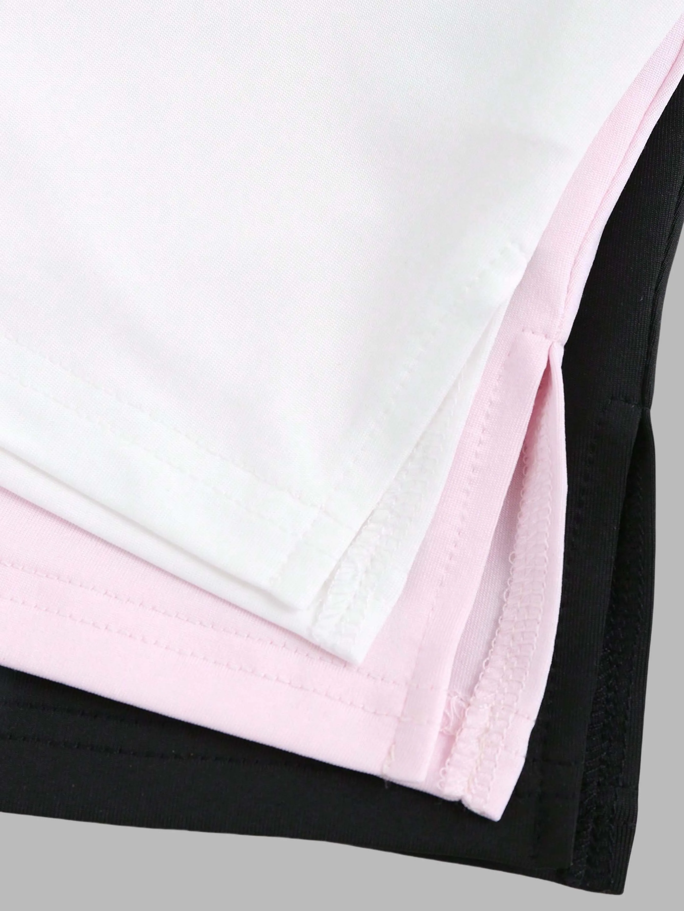 

New women's fashion trend versatile solid color low-neck small flying sleeve women's T-shirt three-piece suit