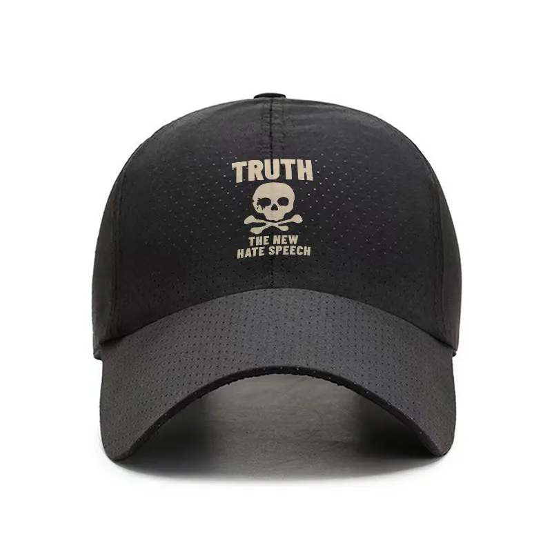 Truth The New Hate Speech Skull Quick Dry Baseball Cap Adjustable Breathable Sun Hat