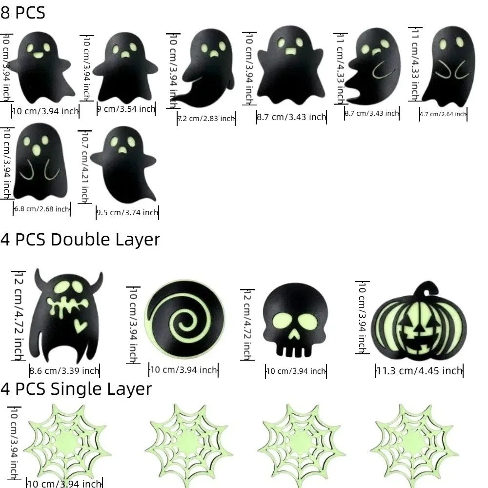 4/8PCS Anti-slip Glow-in-the-dark Coasters Spooky Dark Style Wooden Pumpkin Coasters Luminous Heatproof Skull Drink Coasters