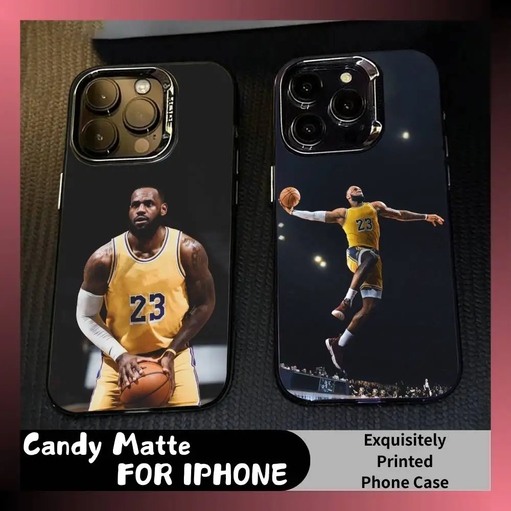 

Defender King LeB J-James-s Phone Case For iPhone 16 17 15 14 12 13 Pro Max Black Candy Matte Shockproof Cover