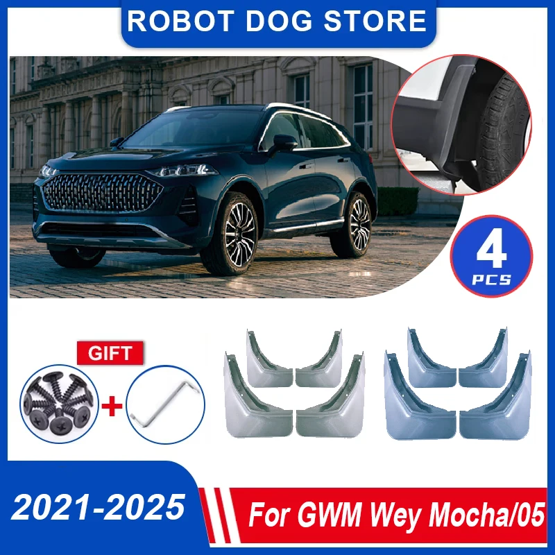 4 SZT. Błotniki Samochodowe Do GWM Wey Mocha Coffee 01 2025 05 Akcesoria 2021-2024 Osłony Przeciwbłotne Nadkola Akcesoria Samochodowe