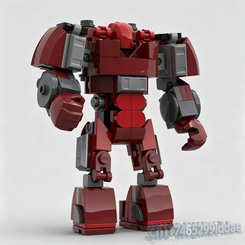 133PCS Crimson Dynamo Robot MOC Model Building Block Brick Warrior DIY Assembly Creative Toy Gift Collection Display Educational