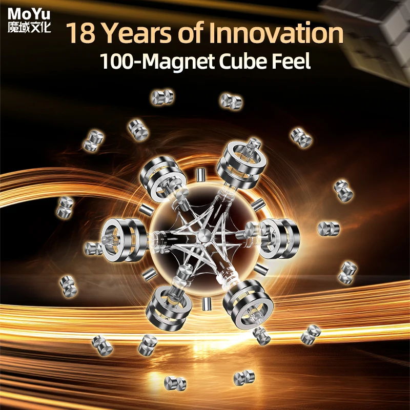 MOYU Super Weilong V2 18th Anniversary Edition AI 3x3 Maglev Magic Speed Cube Stickerless Fidget Toys Cubo Magico