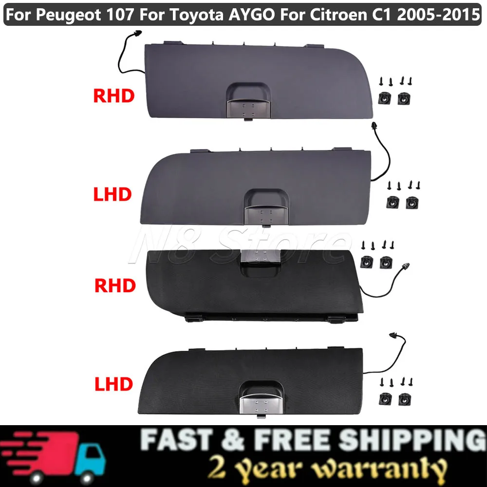 Car Glove Box Cover Replacement For Peugeot 107 For Toyota AYGO For Citroen C1 2005-2015 Plastic Glove Box Lid LHD/RHD