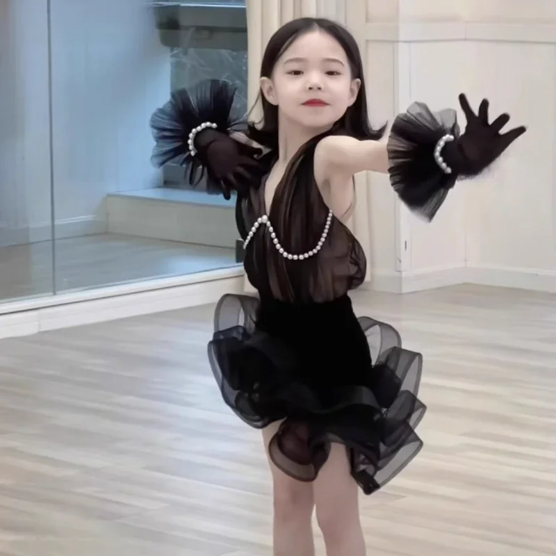 カウボーイ、サンバ、闘牛、チャチャ、ロンバルドラテンダンスガールズパールレーススカートショー気質練習服