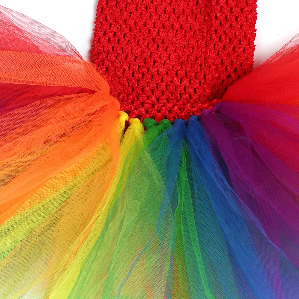 New Born Baby Girls Rainbow Tutu Dress+Headband For Photography Props Baby Girls 1st Birthday Princess Party Photo Shoot Dresses