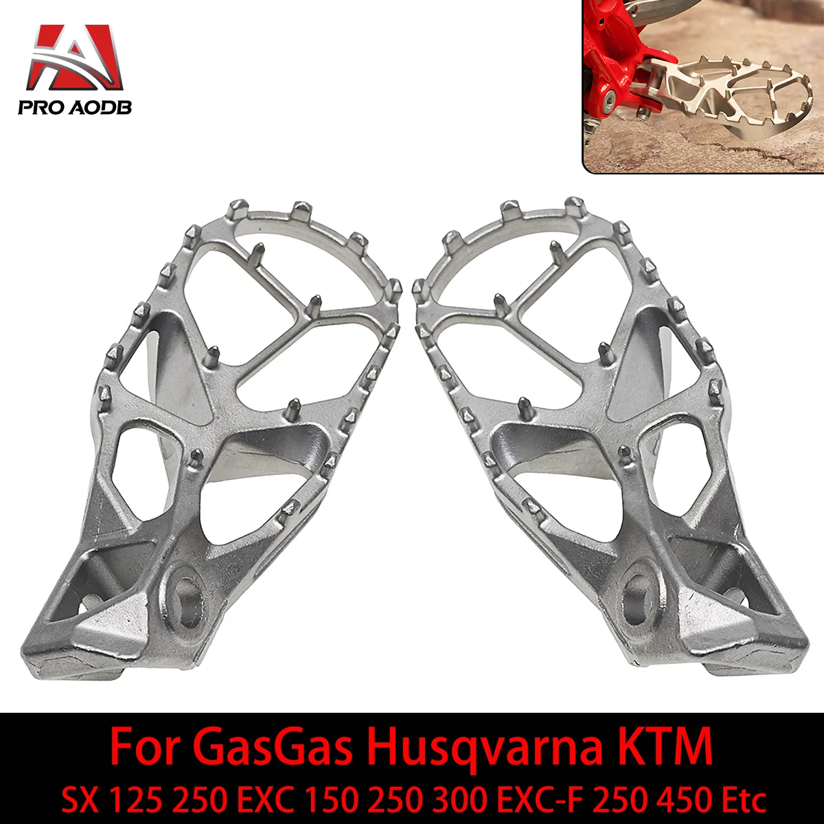 

Stainless Steel Foot Pegs Rests Footrest Footpegs Pedals For Husqvarna KTM SX 125 250 EXC 125 250 300 EXC-F 250 450 XC-F 450 Etc