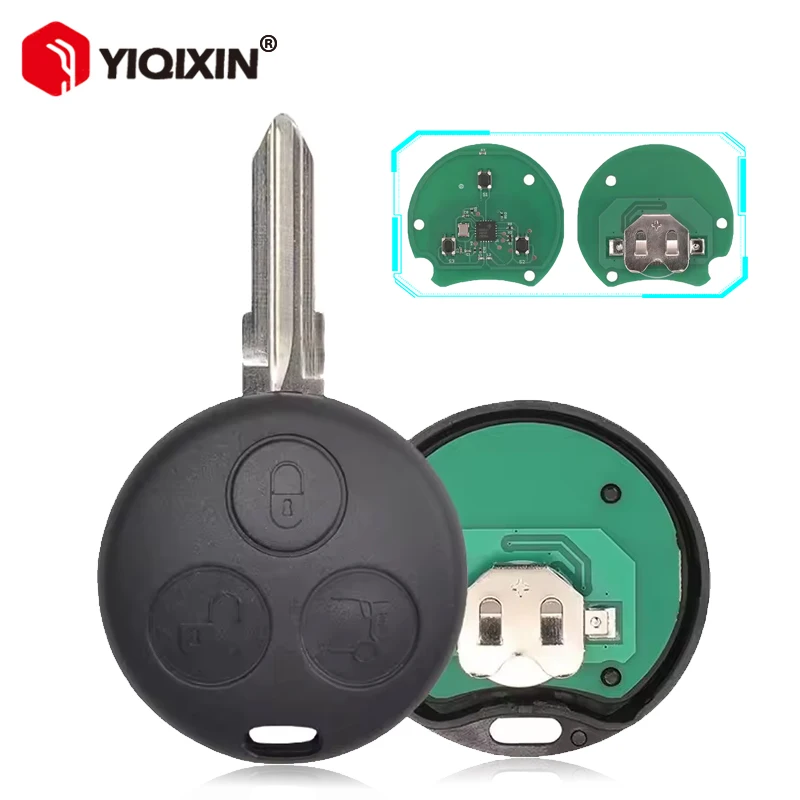 

433Mhz 3 Button Smart Remote Car Key For Mercedes Benz Smart Fortwo Forfour 450 Roadster City Coupe Cabrio Passion Uncut Blade