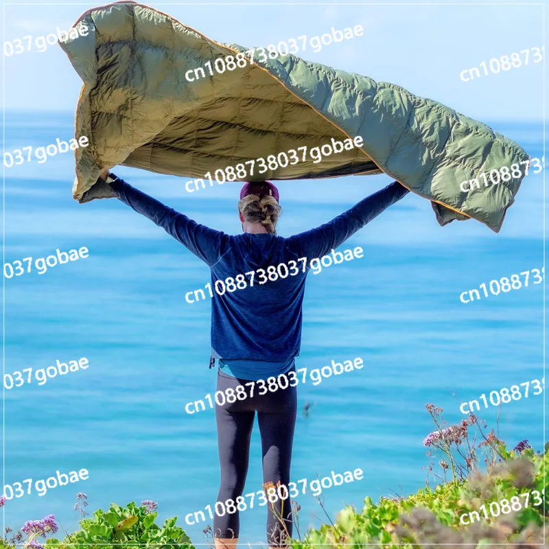 Outdoor camping down blanket portable waterproof hiking wearable blanket office light warm lunch break blanket