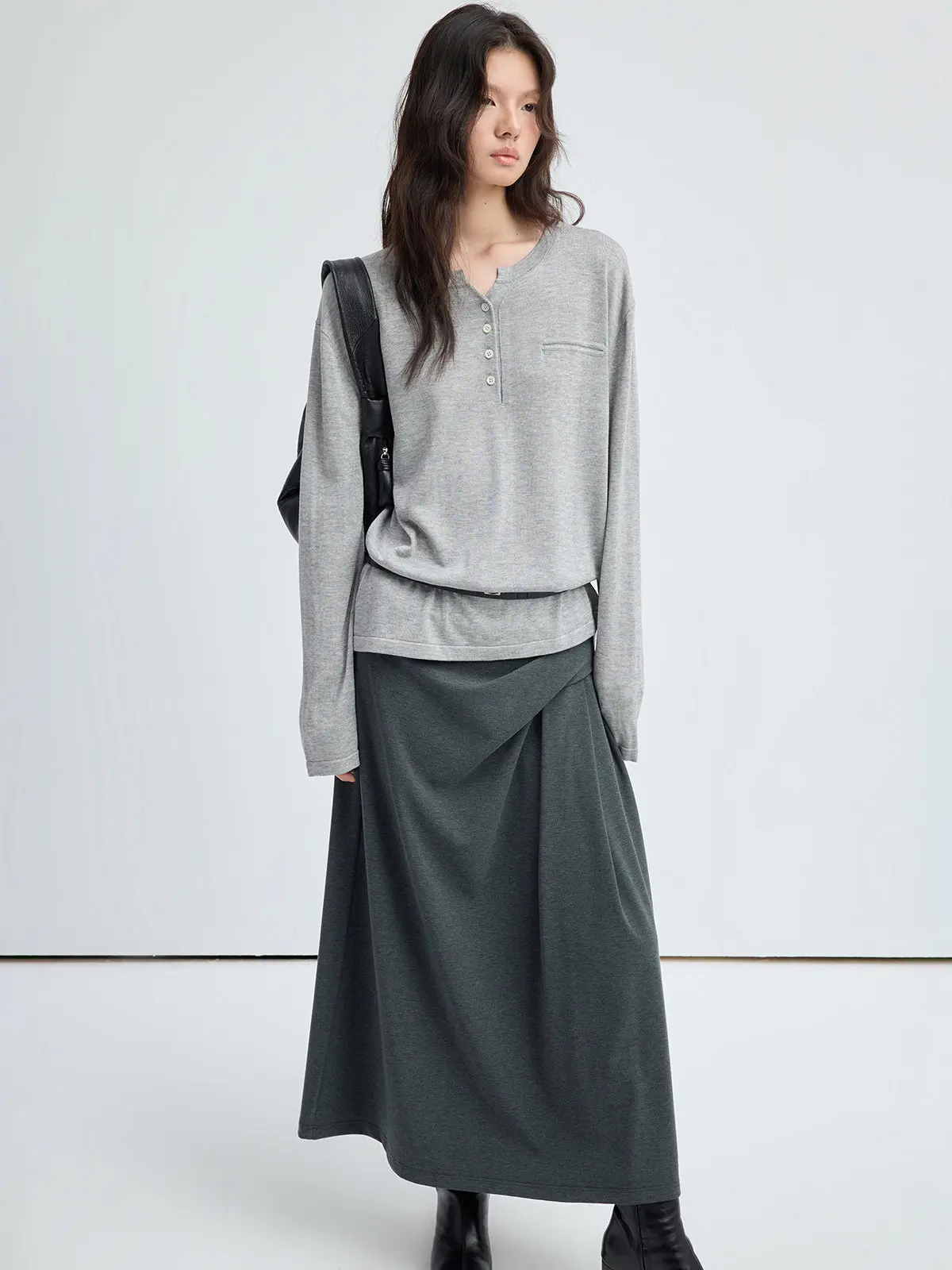 

JUSLIN Silk Wool Blend Knitted V-Ne Long Sve Loose Fit Sweater Commute Sle L0806 Autumn Winter Spring Color