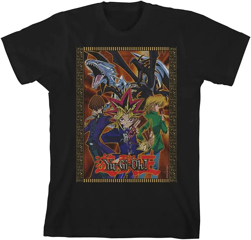 

YOGiOH Main Characters Youth Black Graphic Tee