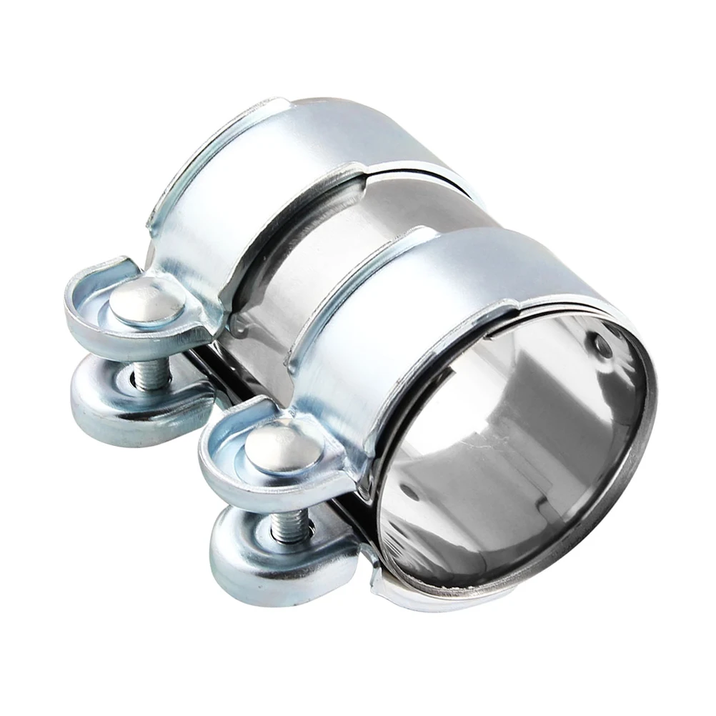 

Stainless Steel Hose Clamps 2 5 Silver Exhaust Pipe Muffler Fixing Buckle Durable Anti Rust Car Parts Easy Install